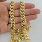 Solid 10k Gold Chain 10mm Miami Cuban Link Necklace 24" Men's Box Lock REAL 10kt