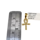 Real 10k Yellow Gold Cross Diamond Charm Pendant 1'' inch Genuine 10kt