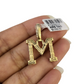 10k Rope Chain M Diamond Initial Charm Necklace Pendant Set 4mm 20"-30" Gold