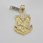 Real 14k Gold Charm Pendant Eagle Anchor 14 Kt Yellow Gold For Men's Necklace