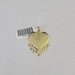 10k Gold dripping Heart Charm Pendant REAL 10kt Yellow Gold for ladies / women