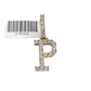 REAL 10k Yellow Gold Palm Chain P Diamond Initial Pendant Charm 3mm SET Necklace
