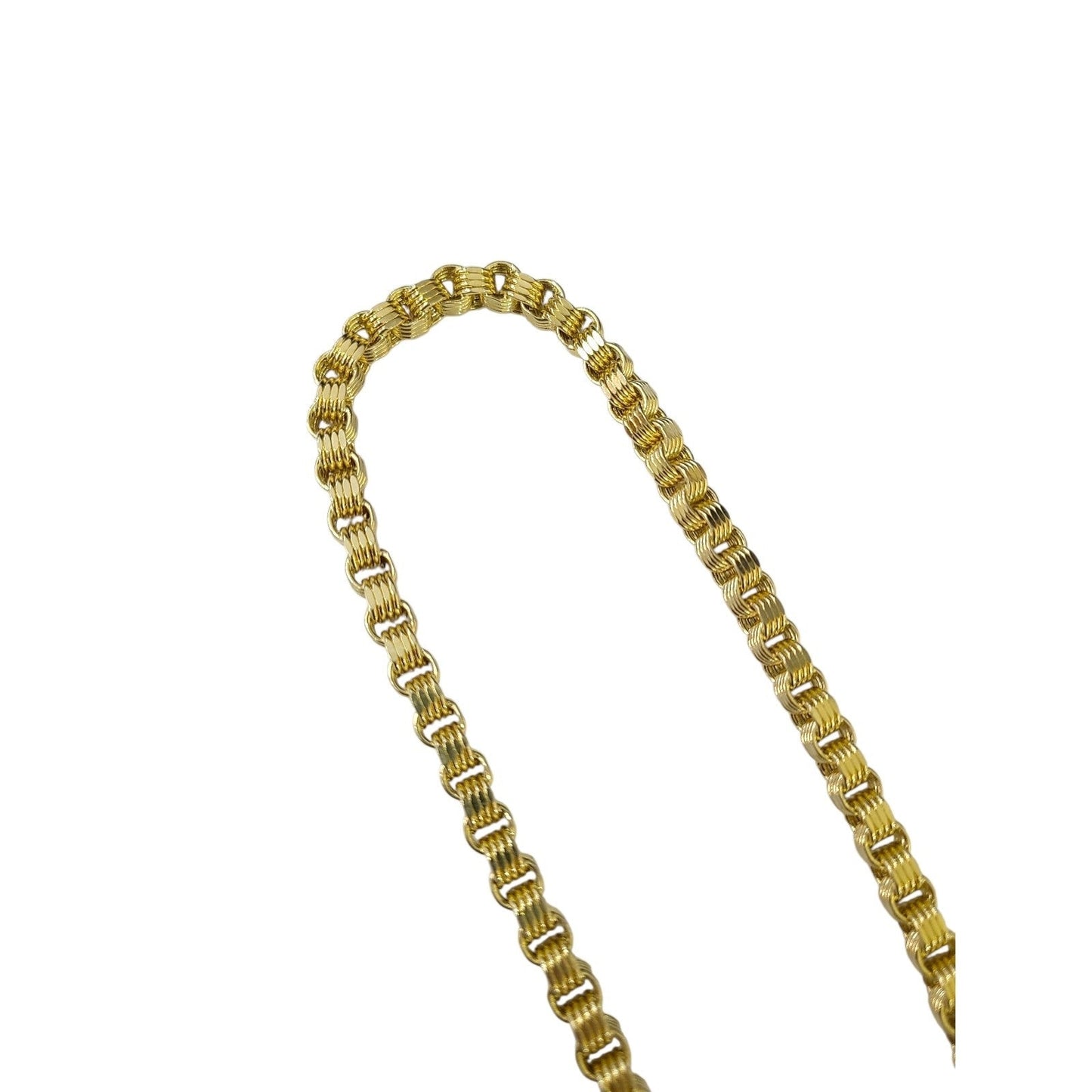 10K Yellow Gold Byzantine Chain Necklace 5mm 26 Inch 10kt Diamond Cuts Men's