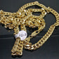 Real Gold 7mm 24" Mens Cuban Link Necklace 10KT yellow Gold Chain Strong Links