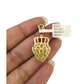 Real 10k Yellow Gold Lion Head Diamond Charm Pendant 1.25'' inch Genuine 10kt