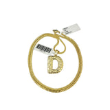 Real 10k Gold Franco Chain D Initial Charm Pendant Necklace SET 2.5mm 16"-26"