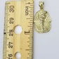 10k Egyptian King Yellow Gold Pharaoh Charm Mens Diamond Cut Design Pendant Real