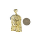 10k Yellow Gold Cuban Curb Chain SET Christ Face Pendant Charm 8mm Necklace Men