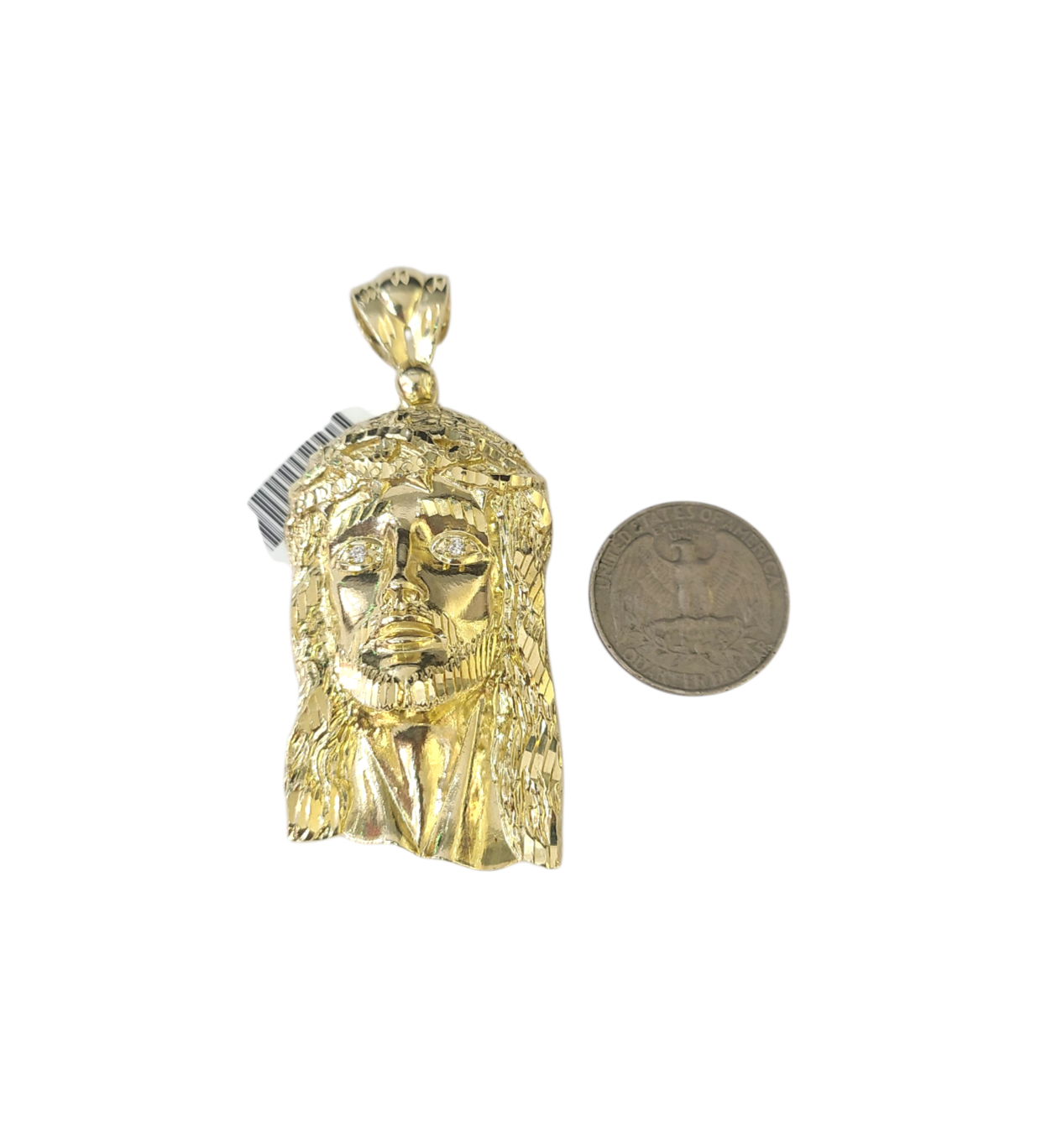 10k Yellow Gold Cuban Curb Chain SET Christ Face Pendant Charm 8mm Necklace Men