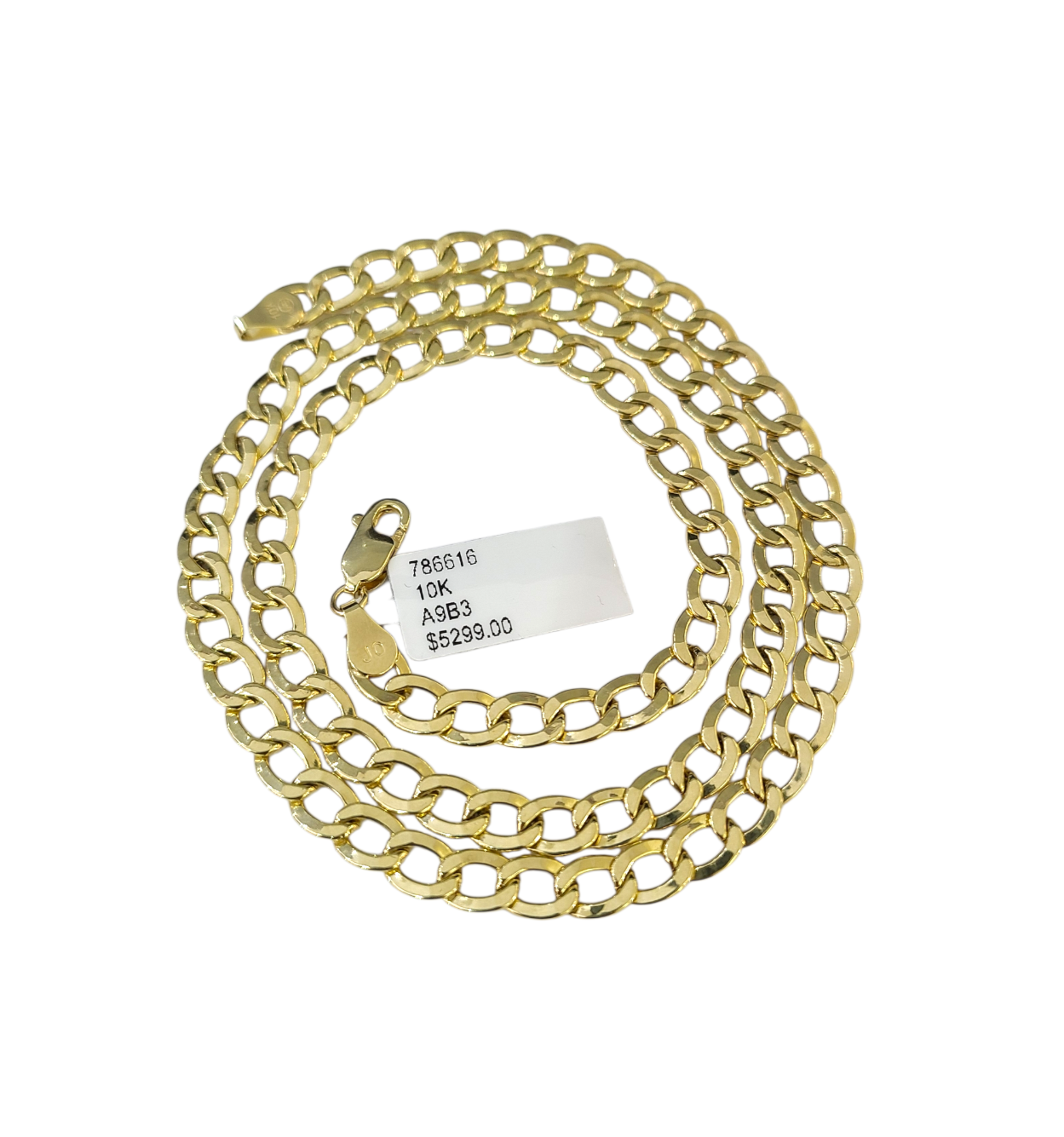 Real 10k Gold Chain Cuban Curb Link 20 Inch 5.5mm 10kt Yellow Gold Necklace