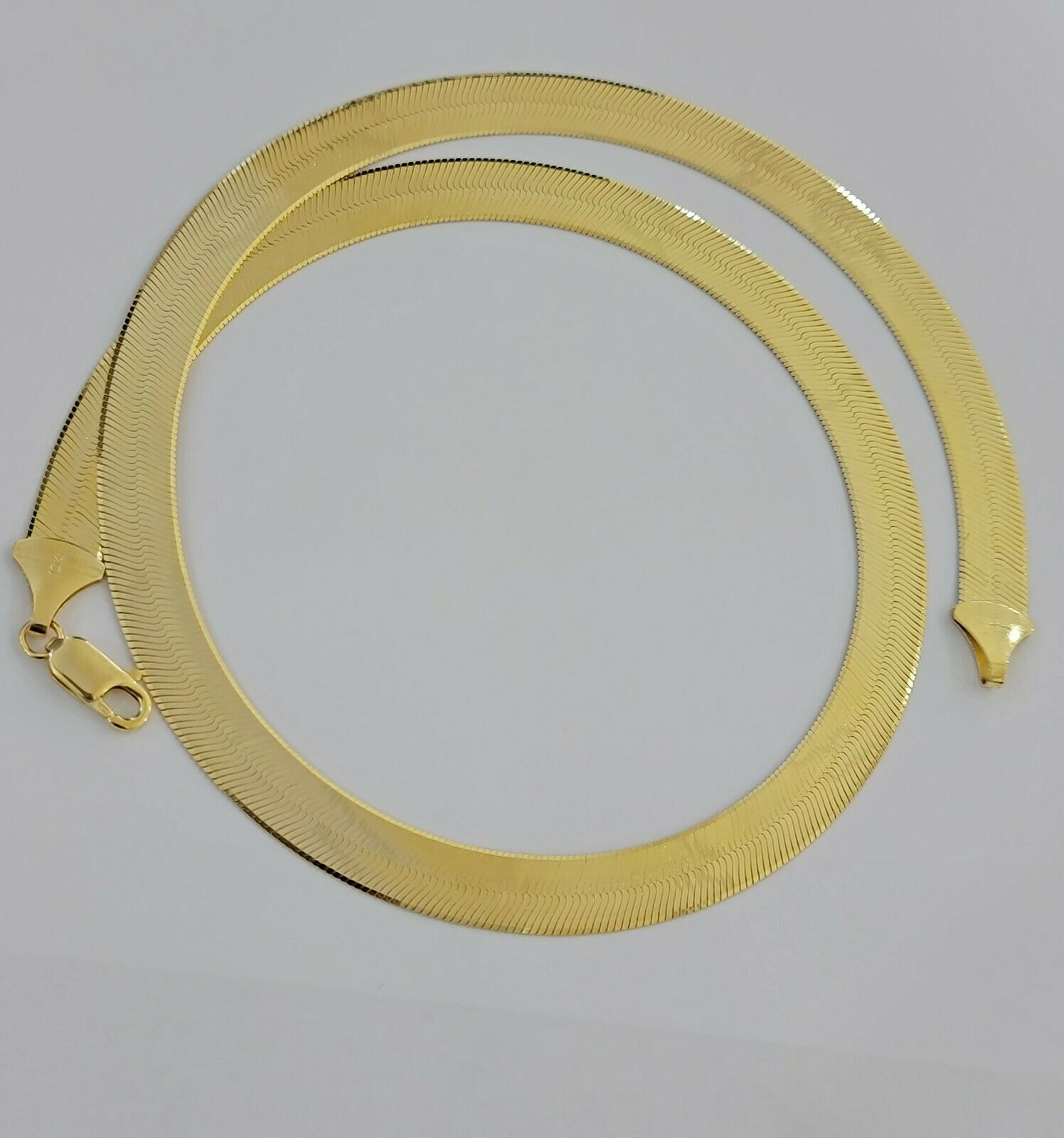REAL 10k Gold Herringbone Chain Necklace 9mm 18"-22" 10kt Yellow Gold SOLID