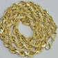 10mm 28" 10K Gold Rope Chain Men's Necklace, REAL 10kt Yellow Gold ,Diamond Cuts