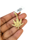 Real 10k Solid Figaro Chain Leaf Diamond Charm Necklace SET 4mm 22" Pendant
