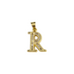 10k 2.5mm Rope Chain R Initial Alphabet Pendant 16"-28" Gold Set Charm Necklace