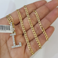 10k Gold Chain Necklace Cuban Curb L Diamond Initial Pendant Set 3mm 20"-30"