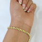 10k Yellow Gold Rope Chain 5mm Necklace Bracelet Set Real Men Women
