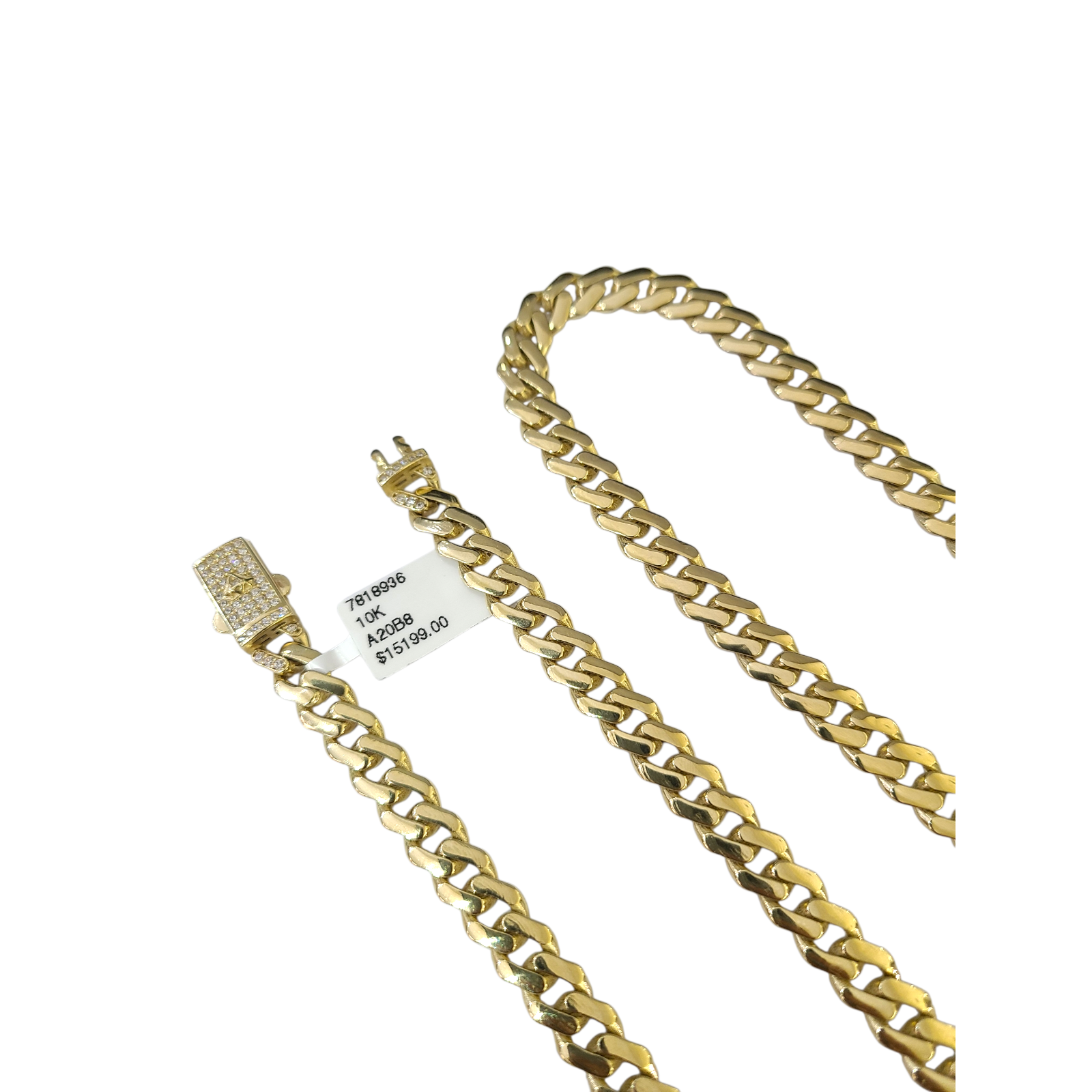 Real 10k Gold Chain 7mm Monaco Cuban Link Necklace 24'' Men's 10kt Yellow Gold