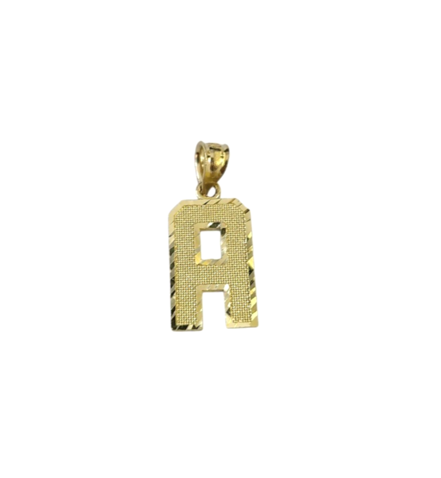 10K Yellow Gold A Initial Charm Pendant Alphabet Real 10kt Men Women