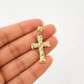 Real 10K Gold Rope Chain 3mm Religious Cross Charm Set Men Women 18"-28"