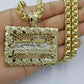 Real 10k Yellow Gold Mens Nugget Last supper pendant 2" Charm Diamond Cut ,Jesus