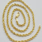 Real 18kt Yellow Gold Rope Chain Necklace 3mm 22 Inch Men Women SOLID HEAVY 18k