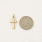 10k Gold Franco Chain Necklace Cz Stone Cross Charm 1mm 16-22 Inches Womens