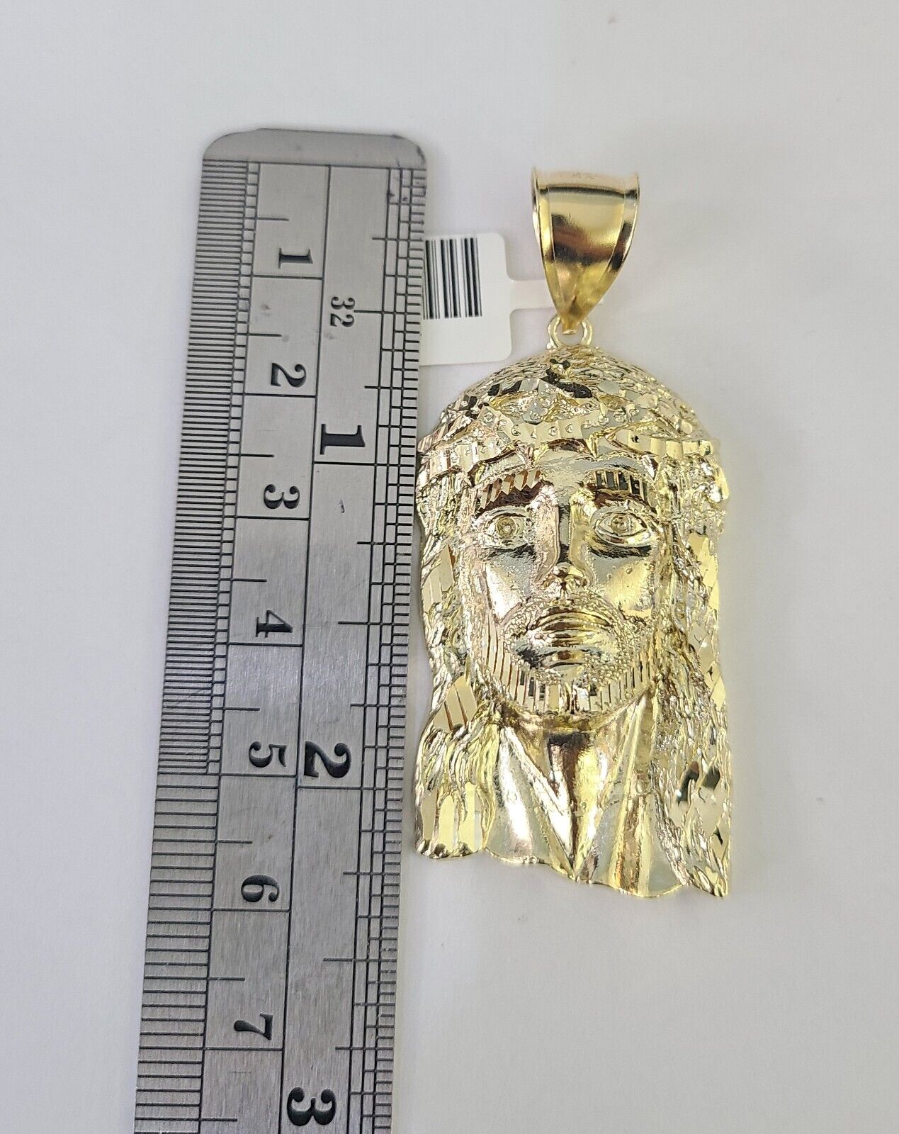 Yellow Jesus Chain 10kt Yellow Gold Rope Chain Jesus Head Charm Pendant 18 Inches 7mm Nec ...
