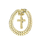10k Real Gold Cuban Curb Chain Nugget Christ Cross Pendant SET 8mm Necklace Men