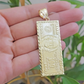10k Yellow Gold Charm Pendant 100 Dollar Bill Mens REAL 10KT With FREE SHIPPING