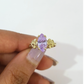 Real 10K Gold Ladies Floral Ring Marquise Cubic Zirconia Stone Ladies Statement