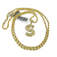 Real 10k Rope Chain S Initial Charm 3mm 18"-28" Necklace Nugget Set Pendant Gold