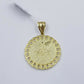 10K Yellow Gold Masonic Mason Charm Pendant Miami Cuban Design Diamond Cut 1.5"