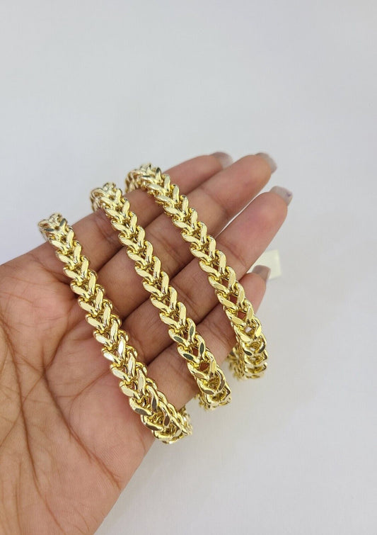 Real 10k Gold Franco Chain 7mm Necklace 22" Inch 10kt Strong Men Women