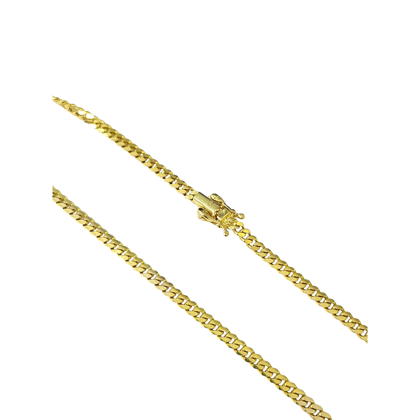 10k Solid Gold Miami Cuban Link Chain 3mm Necklace 18 20 22 24 Inches Men Women