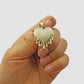 10K Solid Yellow Gold Dripping Heart Style Diamond Cut Pendant Men Women