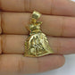 Real 10k Gold Mens Money Bag Charm Pendant Rope Chain 18 20 22 24 26 28 Inch