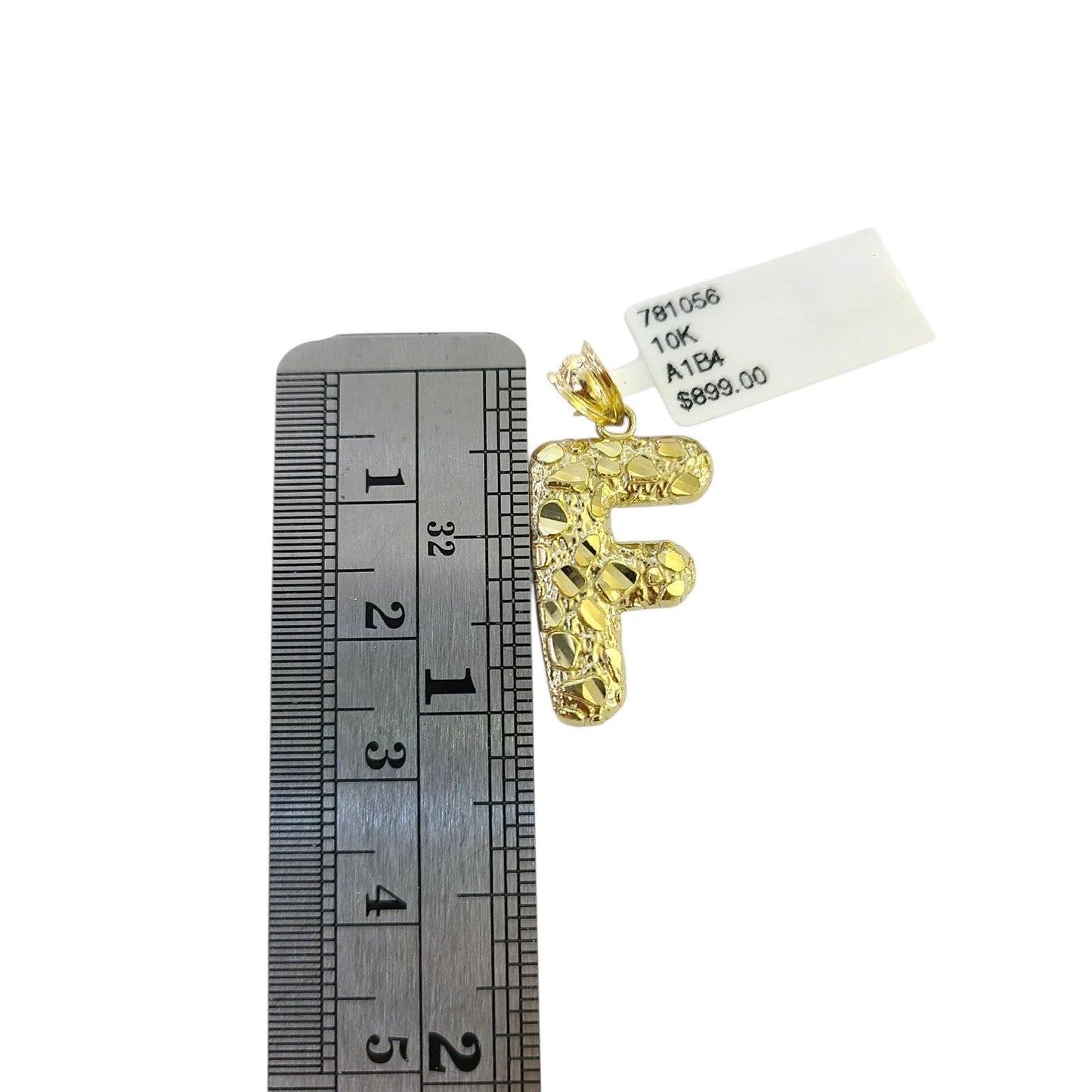 Real 10k Gold Franco Chain Pendant Necklace F Initial Charm SET 2.5mm 16"-26"