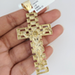 Real 10k Gold Byzantine Necklace Jesus Cross Charm SET Chain 20"-30" 4mm