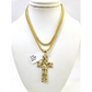Real 10k Gold Franco Necklace Chain Nugget Cross Charm 2.5mm 18"-26" Pendant SET