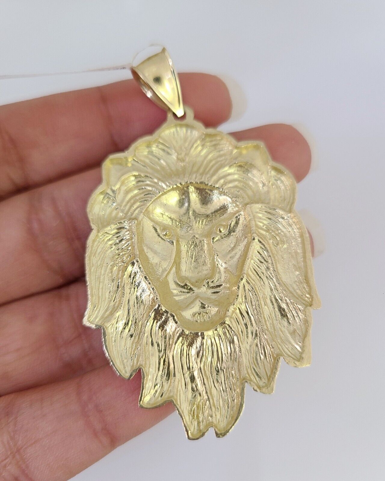 10k Lion Charm Pendant Charm Men's REAL 10Kt Lion Head Yellow Gold