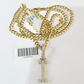 10k Gold Chain Necklace I Diamond Initial Pendant Set Cuban Curb 3mm 20"-30"
