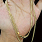 Real 10k Yellow Gold Cuban Chain Necklace 4mm 22" Inch Men Women Miami Link 10kt