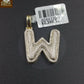 10k Yellow Gold Diamond Bubble Letter A-Z Initial Charm Pendent Real Diamond