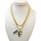 Real 10k Rope Chain Necklace Nugget F Initial Charm Set 3mm 18"-28" Pendant Gold
