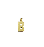10K Yellow Gold B Initial Charm Pendant Alphabet Real 10kt Men Women