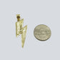 10K Yellow Gold Thunder Lightning Charm Pendant Diamond Cut Men Women REAL