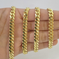 Real 14k Yellow Gold Chain 20 Inch Miami Cuban Link Necklace 7mm SOLID 14kt Mens