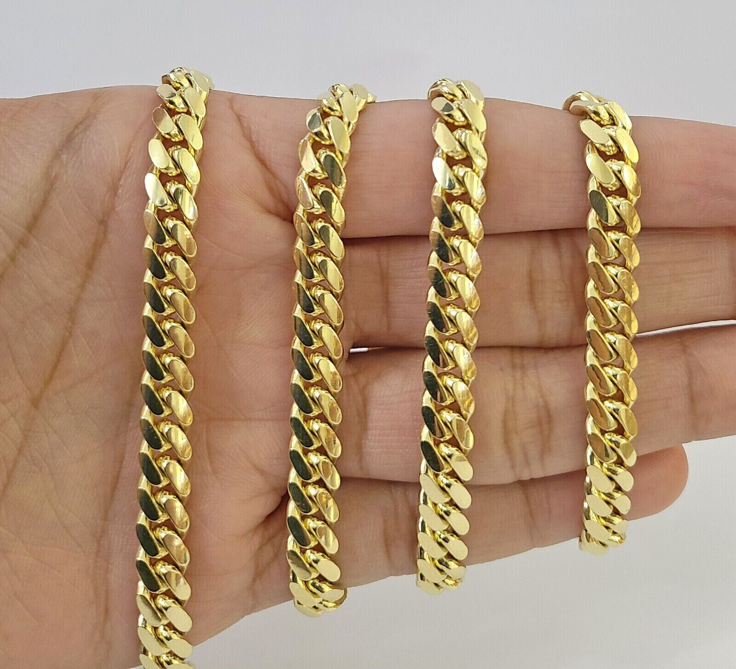 Real 14k Yellow Gold Chain 20 Inch Miami Cuban Link Necklace 7mm SOLID 14kt Mens