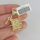 10k Yellow Gold Diamond Lock Key Charm Real 10Kt Pendant Natural Genuine