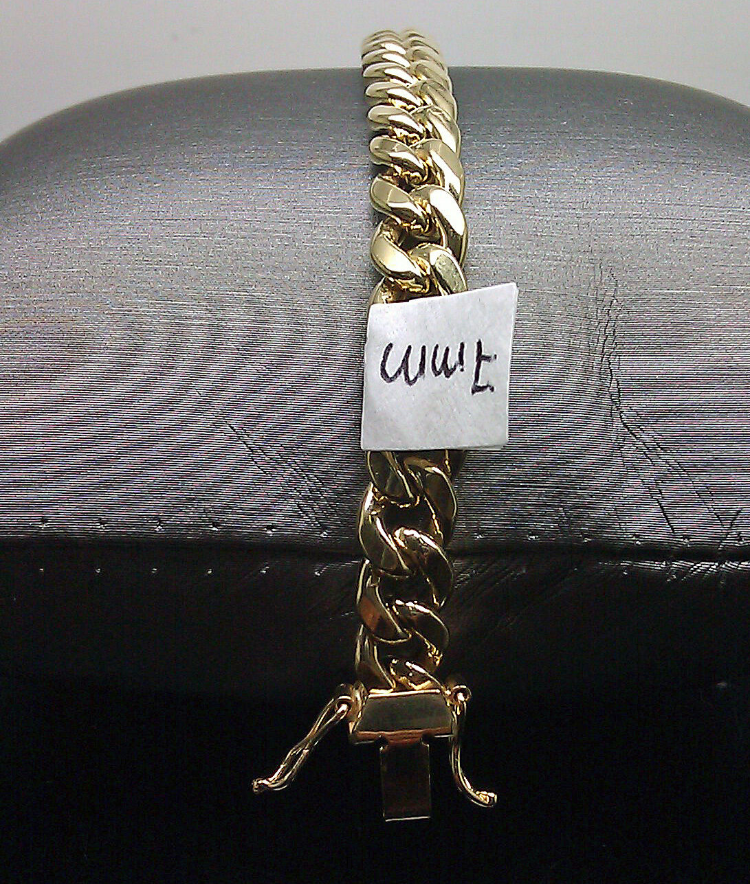 10k Gold Bracelet Men Real Gold Miami Cuban Link Bracelet 7mm 9" inch Box Lock